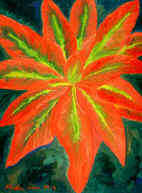 painting of a bright red and green plant